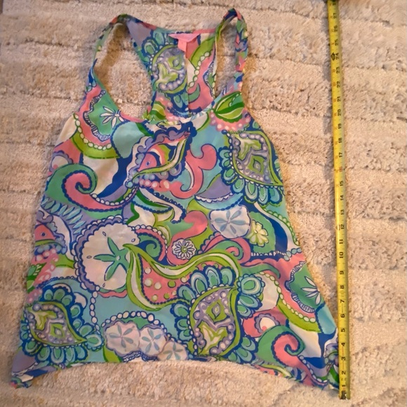 Lilly Pulitzer Silk Sarina Top in Conch Republic. Silk Size S - Picture 3 of 9